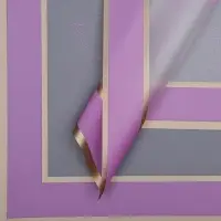 Пленка для цветов матовая, &laquo;Цветы с каймой&raquo;, 58&times;58 см, сиреневый