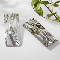 Серьги металл &laquo;Атмосфера&raquo; прямоугольник, цвет серебро