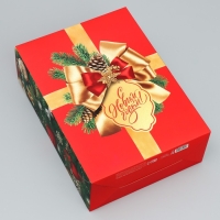 Коробка подарочная новогодняя складная &laquo;С Новым годом&raquo;, елочные игрушки, 22 х 30 х 10 см, Новый год