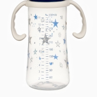 Бутылочка для кормления &Oslash;50мм ШГ, &laquo;Звезды&raquo;, 330мл, +3мес., цвет темно-синий, ручки молочные   984417