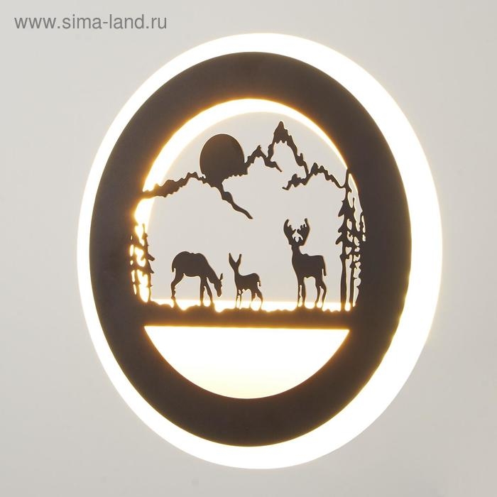 Бра "Олень" LED 24Вт 3000-4000К черный 22х3,5х22 см