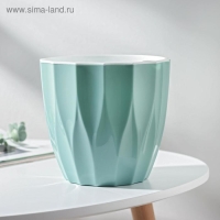 Кашпо для цветов со вставкой &laquo;Флюте&raquo;, 1,9 л, цвет нефрит