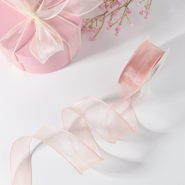 Лента капроновая &laquo;Волна&raquo;, 50 мм, 10 &plusmn; 1 м, цвет розовая сирень