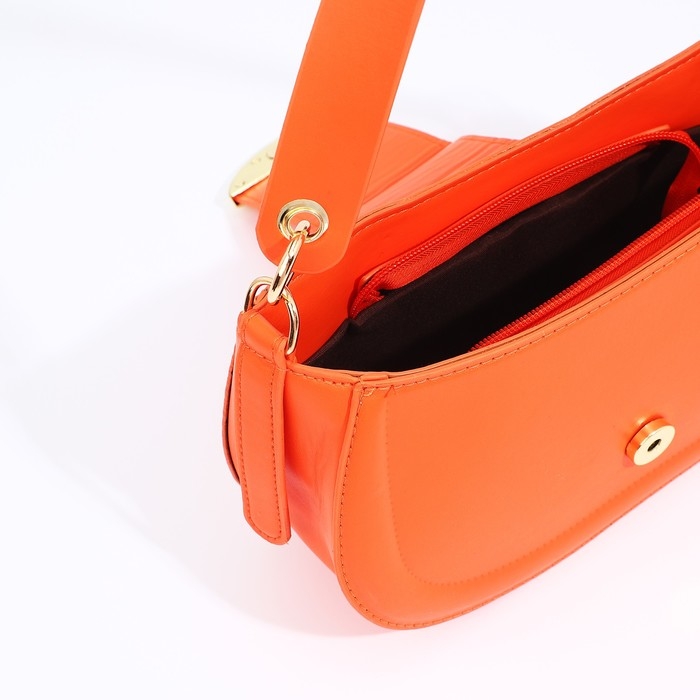 Сумка-багет на молнии, цвет оранжевый