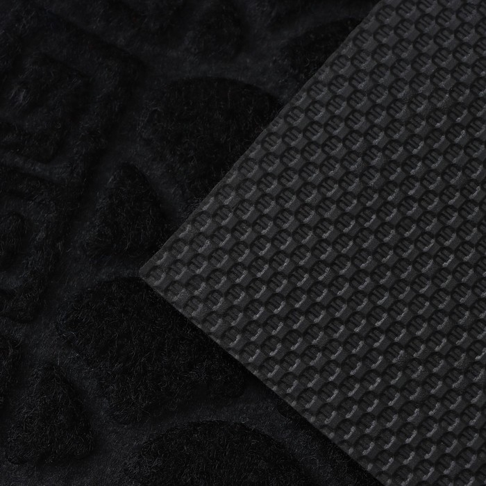 Коврик влаговпитывающий придверный полукруглый без окантовки Доляна &laquo;Спираль&raquo;, 38&times;58 см, цвет МИКС