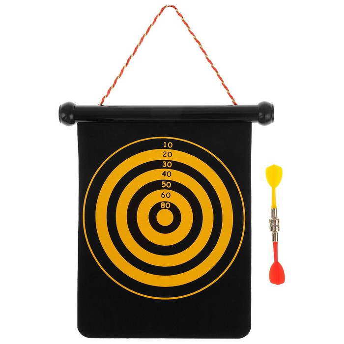 Дартс ONLYTOP, магнитное полотно диаметром 20 см, 2 дротика