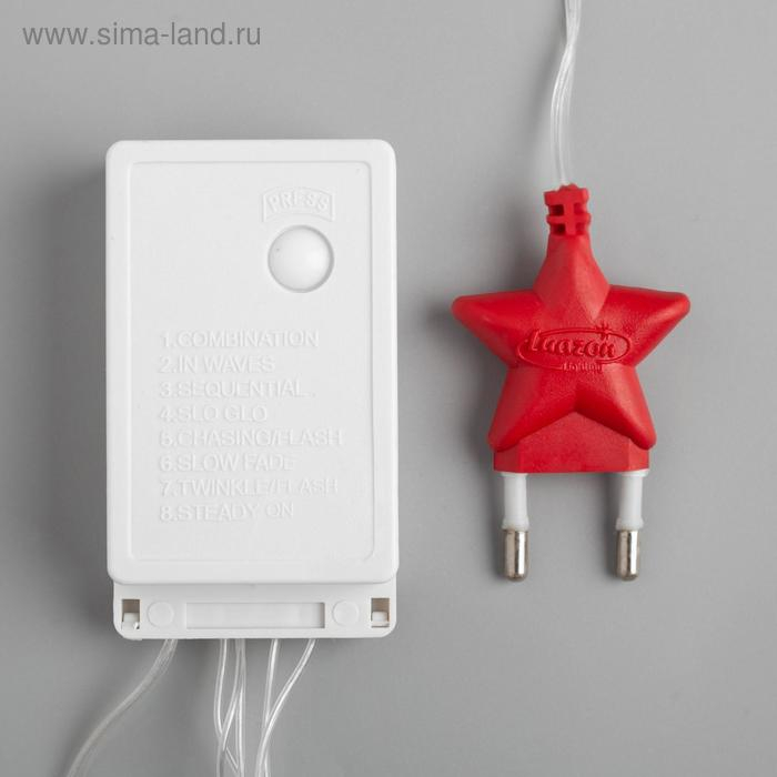 Гирлянда &laquo;Водопад&raquo; 2 &times; 1.5 м, IP20, прозрачная нить, 400 LED, свечение белое/синее, 8 режимов, 220 В