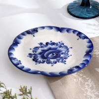 Блюдце &laquo;Пирожковница&raquo;, D=16 см, гжель