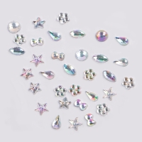 Стразы фигурные для декора &laquo;Ассорти&raquo;, цвет серебристый