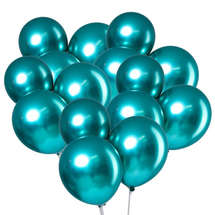 Шар латексный 12" &laquo;Хром&raquo;, металл, набор 50 шт., цвет зелёный