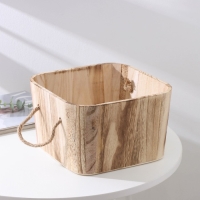 Короб для хранения Доляна Home, 24,5&times;24,5&times;15 см, цвет коричневый