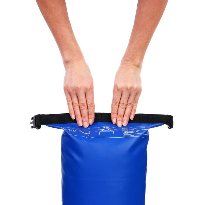 Гермомешок YUGANA, ПВХ, водонепроницаемый 10 литров, один ремень, синий