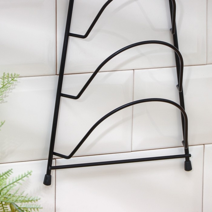 Подставка для крышек подвесная, 19,5&times;9&times;46 см, чёрный