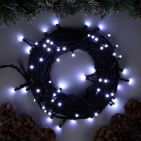Гирлянда &laquo;Нить&raquo; 10 м, IP44, УМС, тёмная нить, 72 SMD-LED, свечение белое, 220 В