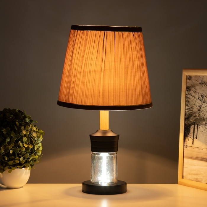 Лампа настольная "Луиза" 1х40Вт Е27 1х5Вт LED черный/шоколад 25х25х43см