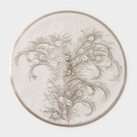 Салфетки сервировочные на стол Доляна &laquo;Павлин&raquo;, 2 шт, d=38 см, цвет бежевый