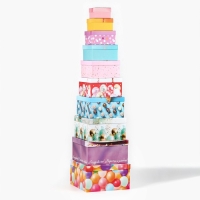 Набор коробок 10 в 1, упаковка подарочная, &laquo;Шары&raquo;, 10.2 х 10.2 х 6‒28.2 х 28.2 х 15 см