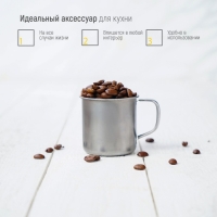 Кружка Доляна &laquo;Мэйли&raquo;, 100 мл, d=6 см, толщина 0.33 мм, нержавеющая сталь, хромированная