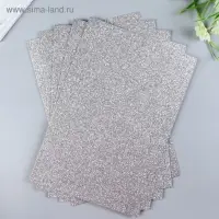 Фоамиран глиттерный Magic 4 Hobby 2 мм цв. серебро, 20&times;30 см