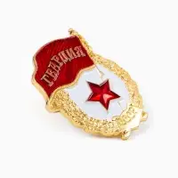 Значок СССР &laquo;Гвардия&raquo;, 3&times;2 см, цвет красно-белый в золоте