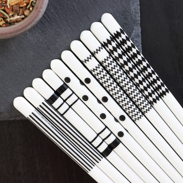 Набор керамических палочек для суши &laquo;Геометрия&raquo;, 10 предметов, h=24,5 см