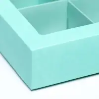 Коробка для 4 конфеты, мятный, 12.5&times;12.5&times;3.5 см