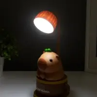 Ночник "Капибара в чашке" 8хLED 3Вт 5V USB АКБ 2 режима 9,5х9,5х28,5 см