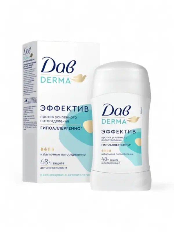 Дезодорант женский гипоаллергенный "Дав" против сильного пота, 40 мл