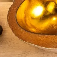 Чаша из кокоса, 18&times;18&times;10 см, бежево-золотая