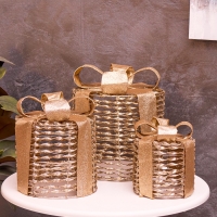 Фигура световая "Подарки цилиндр", 25х20х15 см, 90 LED, батарейки ААх8 (не в компл.), свечение тёплое белое