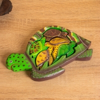 Сувенир пазл дерево "Семейство черепах" МИКС, 19х11х2 см