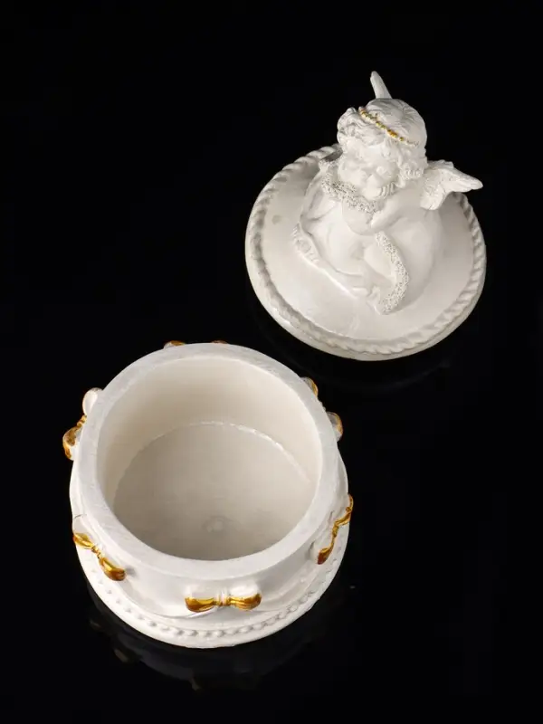 Шкатулка с бантами "Ангел " 12х9 см, перламутр