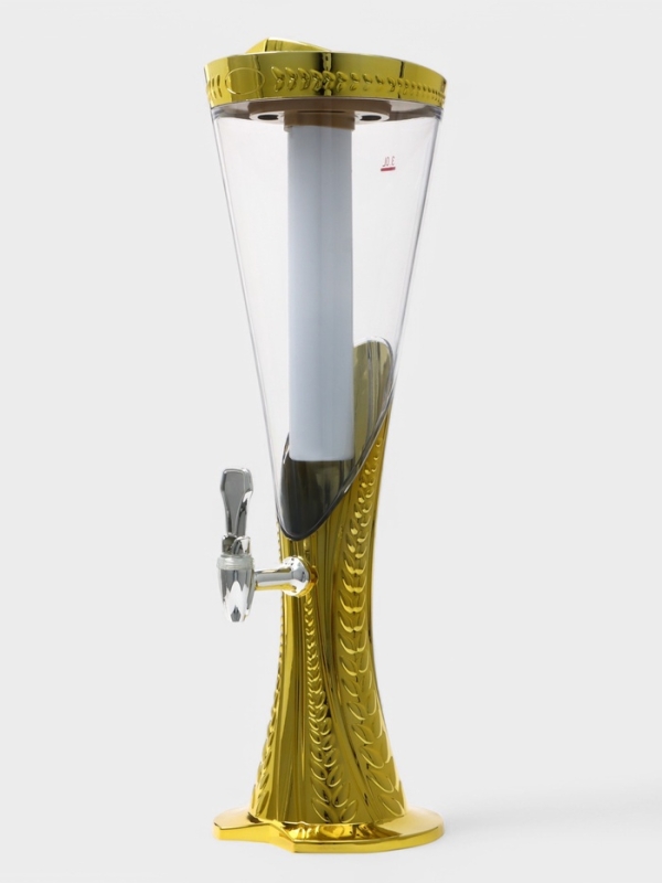 Башня пивная Empire, 3 л, ёмкость для льда, подсветка, пластик, золотистая