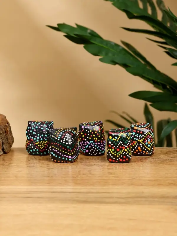 Набор сувенирный "Совушки" дерево Албезия (5 штук), 3 см