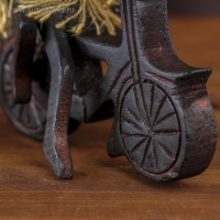 Сувенир дерево "Аборигены парочка на мотоцикле" 20х20х10 см