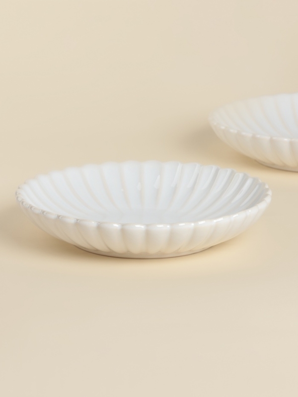 Набор глубокых тарелок 2 шт   SL Home "Нимфея" 21х4 см, цвет теплый белый