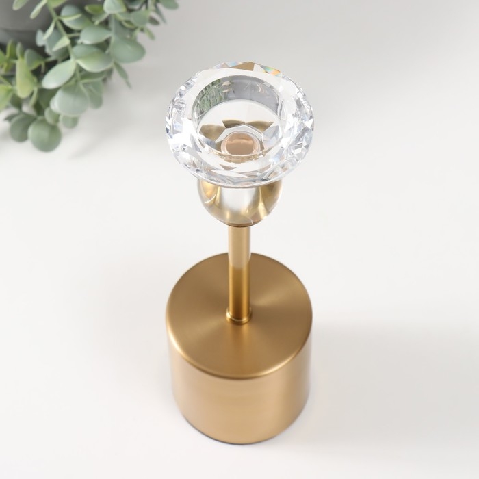 Подсвечник металл на 1 свечу d=4 см "Ниса" золото 8х8х23,5 см