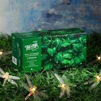 Гирлянда &laquo;Нить&raquo;, 4.5 м, с насадками в виде стрекоз, IP44, 30 LED, 2 режима, солнечная батарея, тёмная нить, свечение тёплое белое