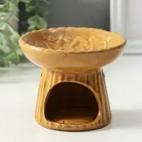 Аромалампа керамика "Лотос" коричневая11,4х11,4х9 см