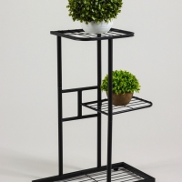 Подставка для цветов Greengo, 3 полки, 43 &times; 22 &times; 57 см, напольная, металл, чёрная