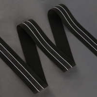 Резинка тканая, мягкая, 40 мм, 4,5 &plusmn; 1 м, цвет чёрный/белый/серебряный