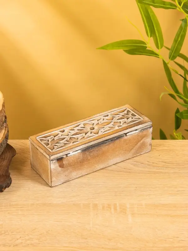 Шкатулка "Цветы" 20х7х6 см, МДФ