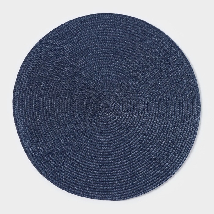 Салфетка сервировочная на стол Доляна &laquo;Лофт&raquo;, d=38 см, цвет синий