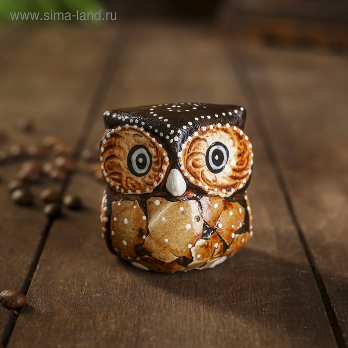 Сувенирный набор дерево "Совы с листьями"(3 шт)  6х14х7 см