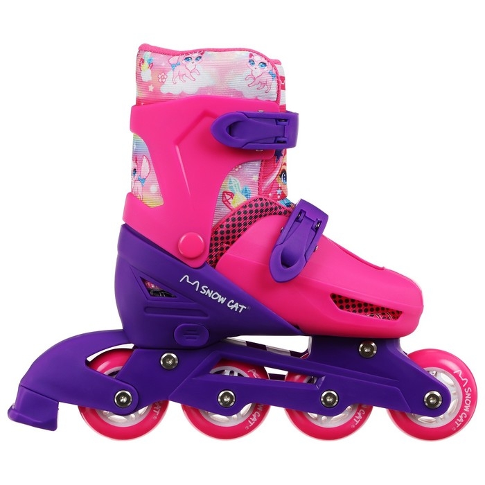 Набор: коньки детские раздвижные Snow Cat, с роликовой платформой, защита, р. 34-37