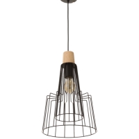 Светильник "Крит" 1х40Вт Е27 черный/коричневый 25х25х37(137)см