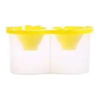 Стакан - непроливайка для рисования двойной Calligrata, 150 мл &times;2, с держателем для кистей, жёлтый