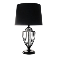 Настольная лампа с абажуром RISALUX &laquo;Джанго&raquo;, Е27, 40 Вт, чёрный, 33&times;33&times;58 см