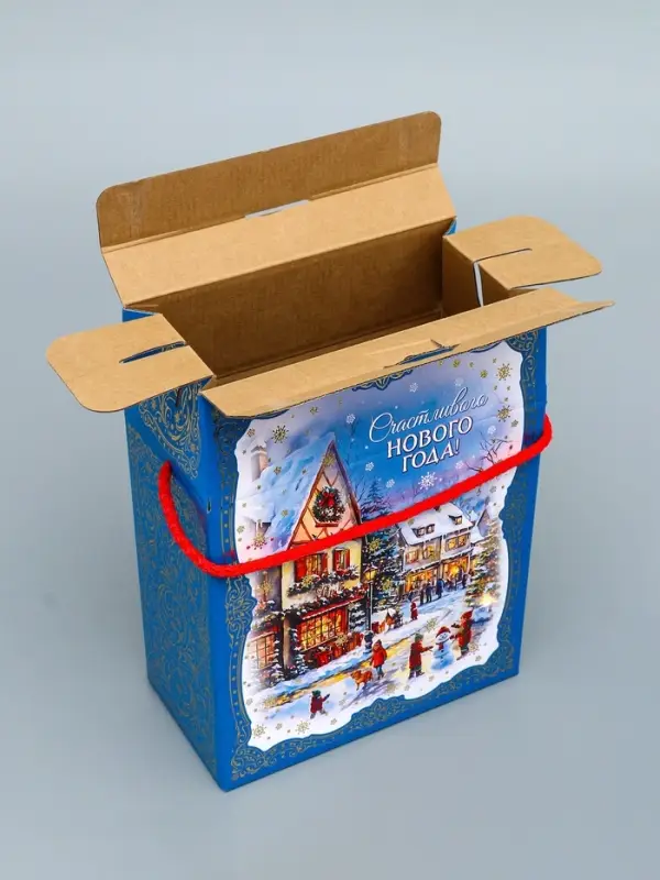 Коробка подарочная новогодняя, 20&times;10&times;26.5 см