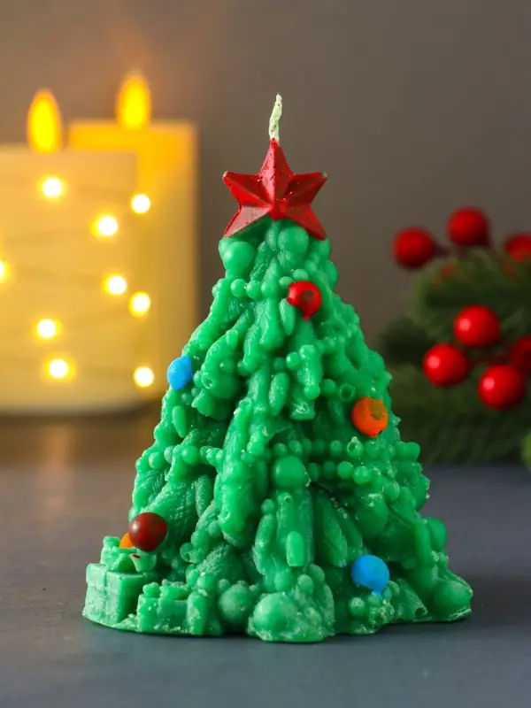 Свеча "Ёлочка нарядная" 90*108 мм